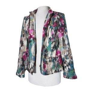 R.Q.T. Blazer Corduroy Long Sleeve Zipper Front Green Multicolor Size PL